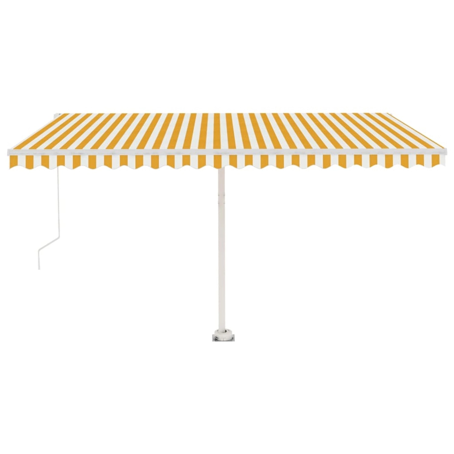 furnicato Standmarkise Manuell Einziehbar 450x300 cm Gelb/Weiß günstig online kaufen