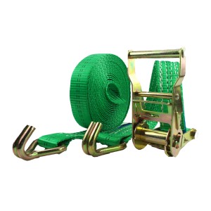 Grüner TRUTZHOLM Ratschen Spanngurt, 6m, 2t, mit Ratsche und Haken für Ladungssicherung.