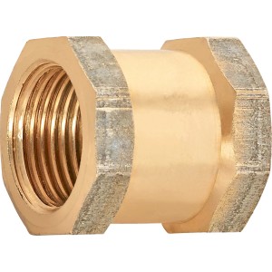 Rotguss Gewindemuffe 14,9 mm (Rp 3/8) für Gewindefittings.