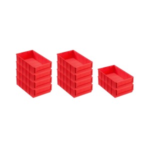 PROREGAL SparSet: 10 rote Industrieboxen, 3,4 Liter, für Aufbewahrungssysteme.