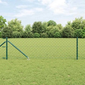vidaXL Zaunpfosten Grün 25 x 0,6 m 40 x 40 mm Maschen Stahl und PVC 3351163