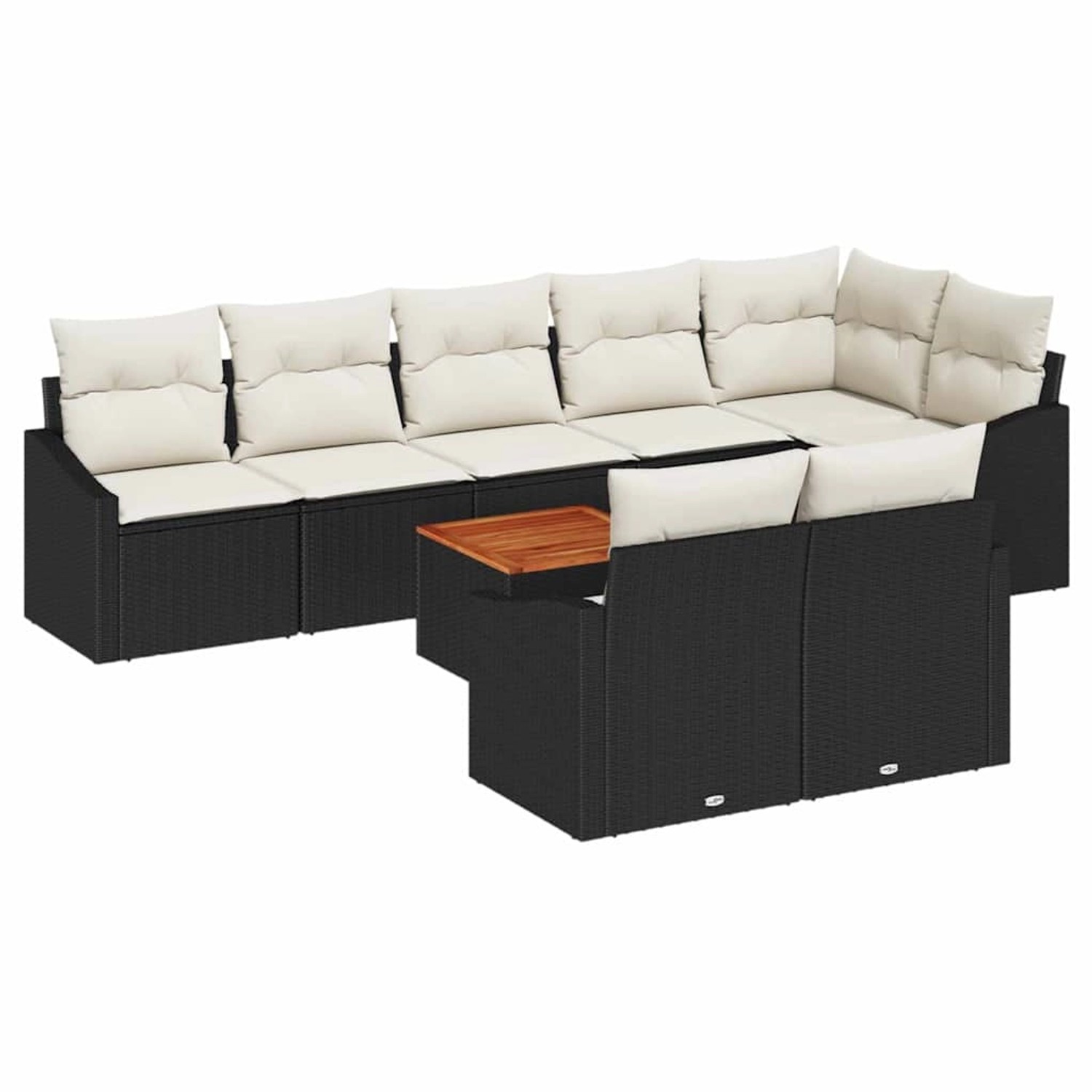 vidaXL Garten-Sofa-Set mit Kissen 9-Tlg Schwarz Poly Rattan 3347845 günstig online kaufen