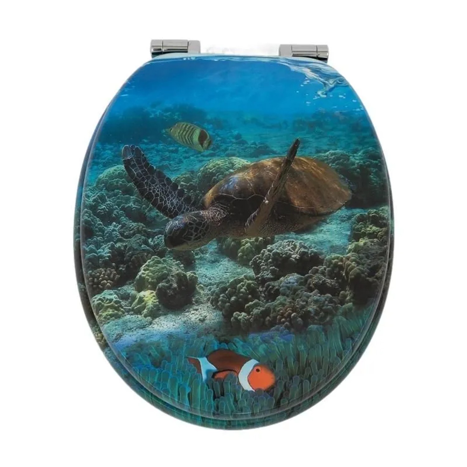 Sinobath WC-Sitz Oval mit Absenkautomatik Unterwasserwelt Universell Passend