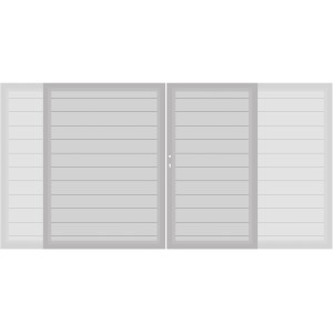 Alu Doppeltor für Sichtschutzzaun, wetterfest & pflegeleicht, inkl. Beschlagsatz.