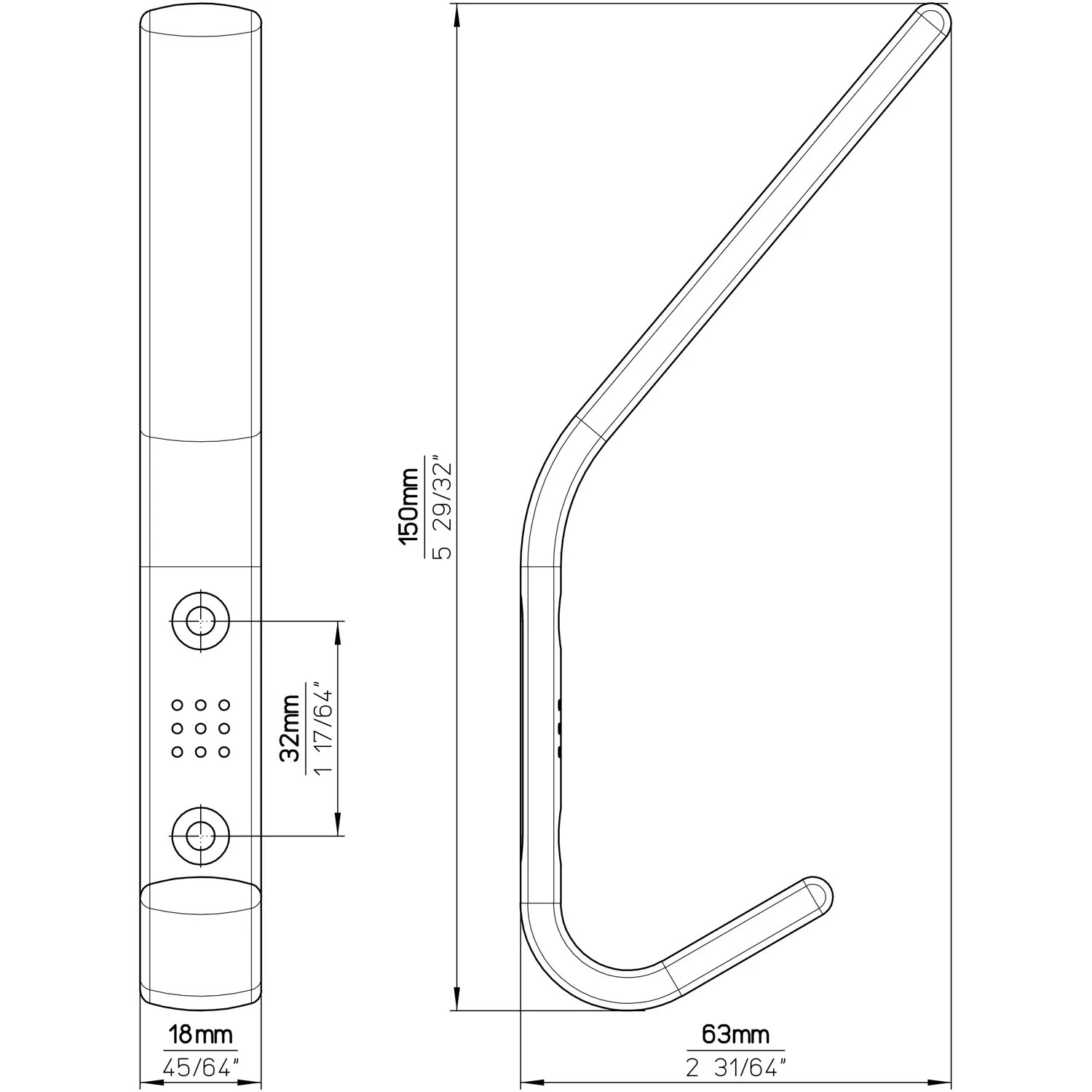 QCAA Kleider- Und Huthaken Aus Zinkdruckguss, 9,5 Cm, Schwarz, 5 Stück – Robust & Vielseitig, Made In Taiwan