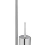 WENKO Stand WC-Garnitur Recco aus satiniertem Edelstahl mit Toilettenpapierhalter.