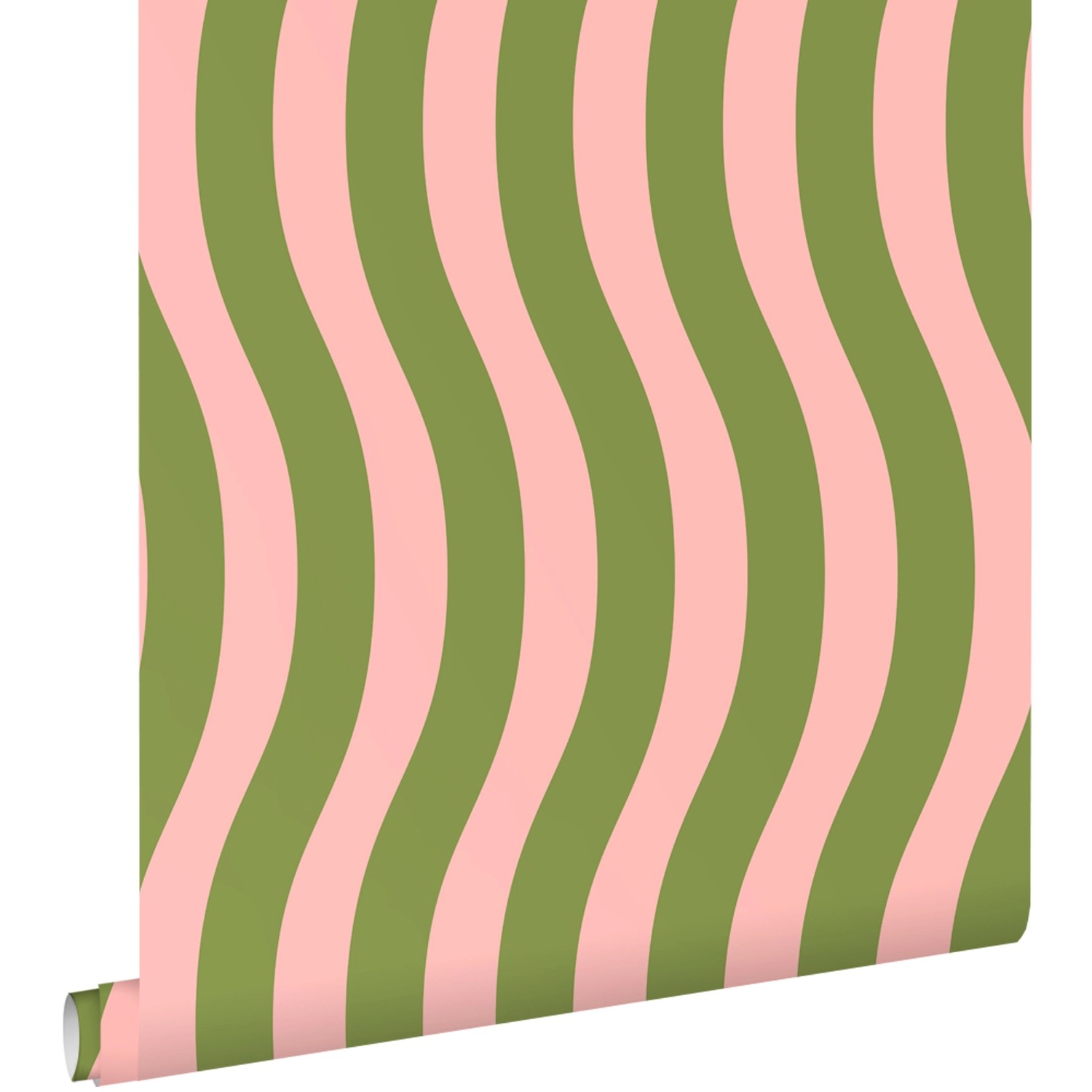 ESTAhome Tapete Wellenförmige Streifen Rosa Und Grün 50 X 900 Cm 131610 günstig online kaufen