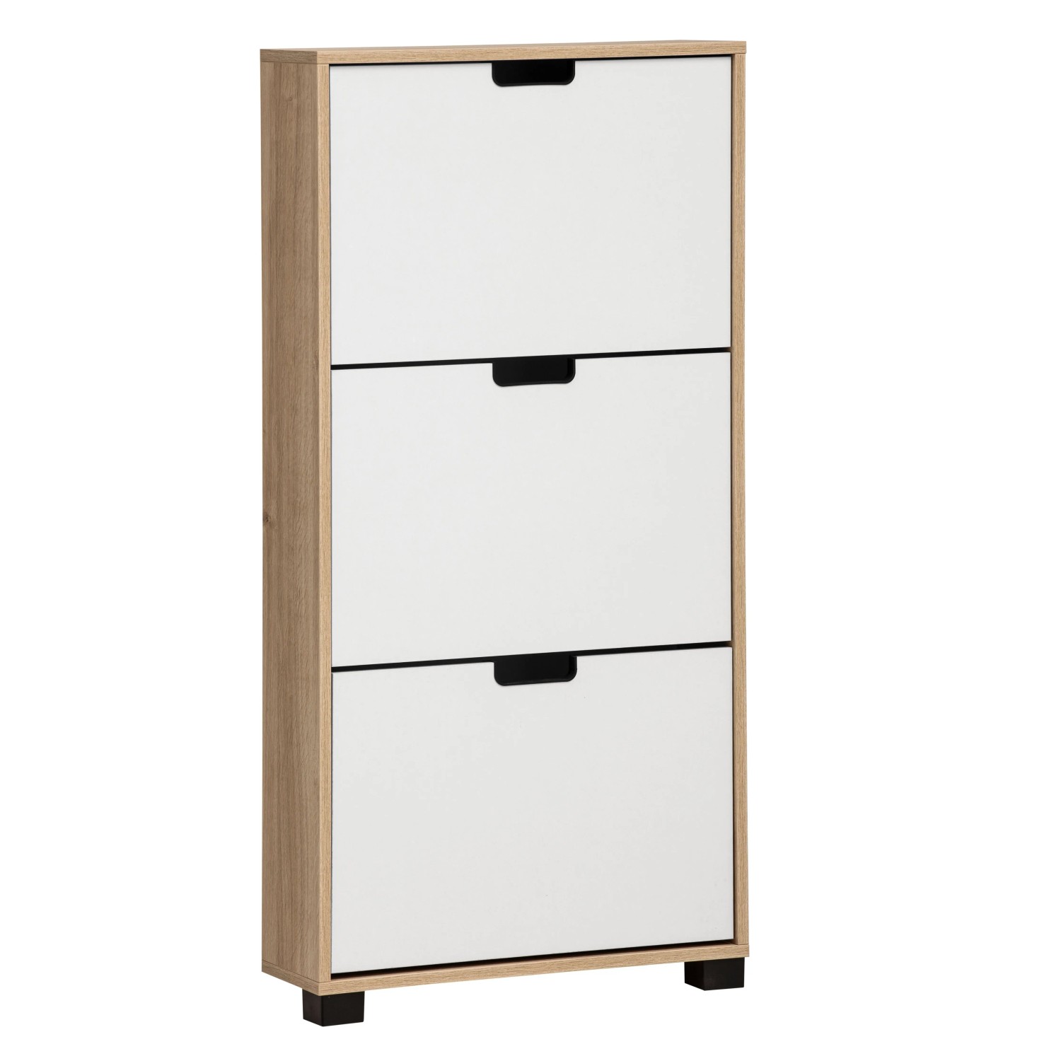 Schildmeyer Schuhkipper Emmik 3 Klappen 124 cm x 19,6 cm x 59,8 cm Weiß-Eiche