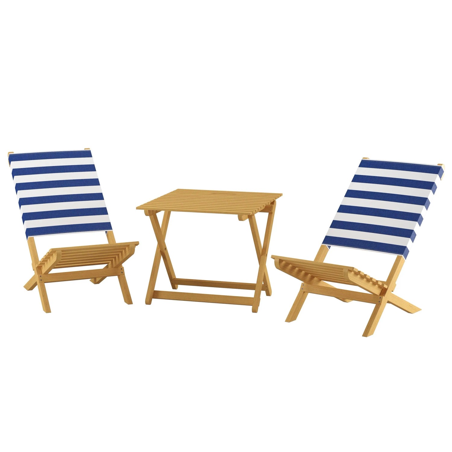 Erst-Holz Klappstuhl Gartenstuhl Strandklappstuhl Lehne aus Baumwolle aus Buche 10-350 Doppelpack. Tisch. Tasche Blau