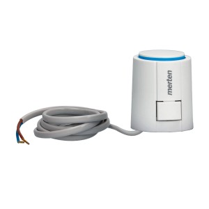 Merten Thermoelektrischer Stellantrieb 230V in Polarweiß mit Kabel für Hausautomation.
