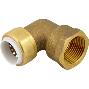 Steck-Winkel aus Messing, 53 mm, für die Verbindung von Heizungs- und Wasserrohren.