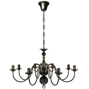 Schwarzer, antiker Metall-Kronleuchter von vidaXL mit 8 E14 Fassungen. Elegante Lampe für Wohnräume.