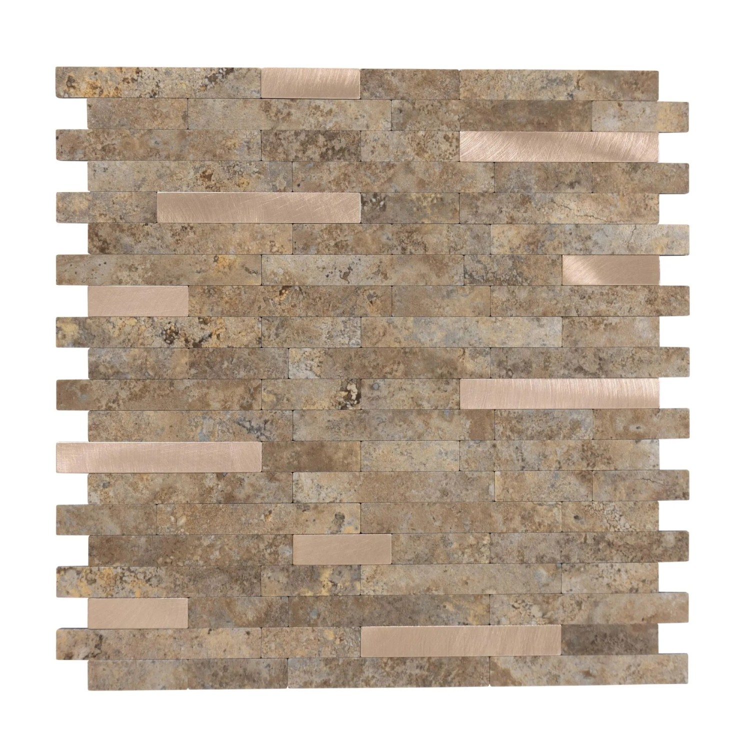 Dalsys Selbstklebende Fliesen 1m² 11 Stück Stein- Marmoroptik Beige Gold