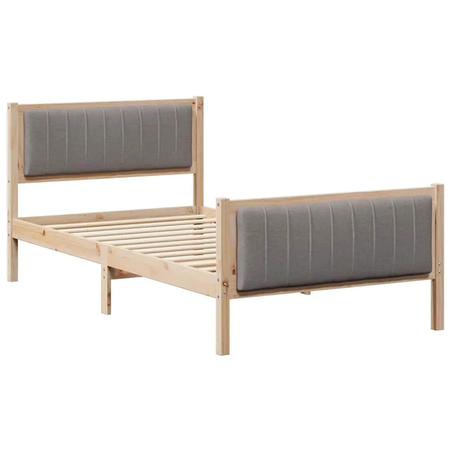 vidaXL Bettgestell Braun und Taupe 100 x 200 cm Massivholz Kiefer 878492 günstig online kaufen