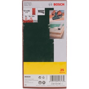 Bosch Schleifblatt-Set Promoline, 25-teilig für Schwingschleifer, verschiedene Körnungen.
