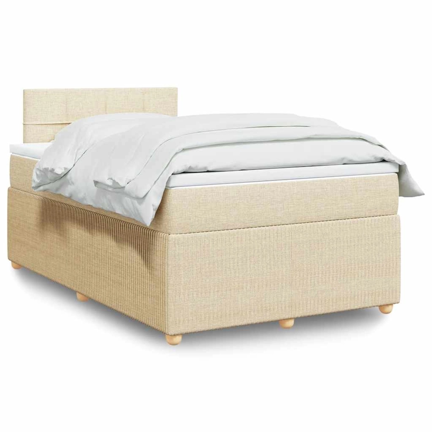 vidaXL Boxspringbett mit Matratze Creme 120x200 cm Stoff 3289728 günstig online kaufen