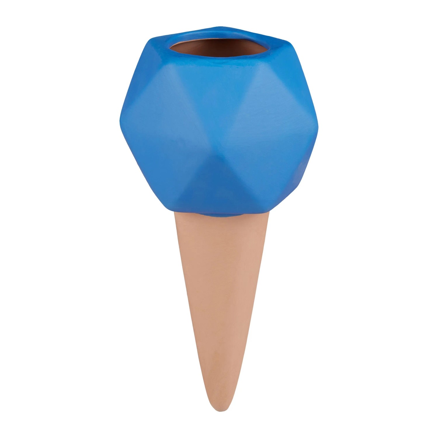 Relaxdays Tonspitzen 4er Set Keramik Blau Selbstbewässernd 19 cm x 9,5 cm 250 g