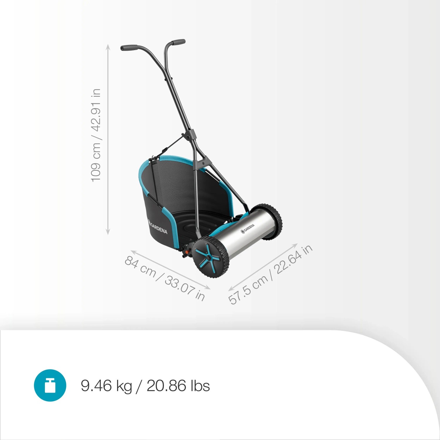 Gardena Spindelmäher Plus 400 mit Fangkorb, Handrasenmäher für englischen Rasenlook.