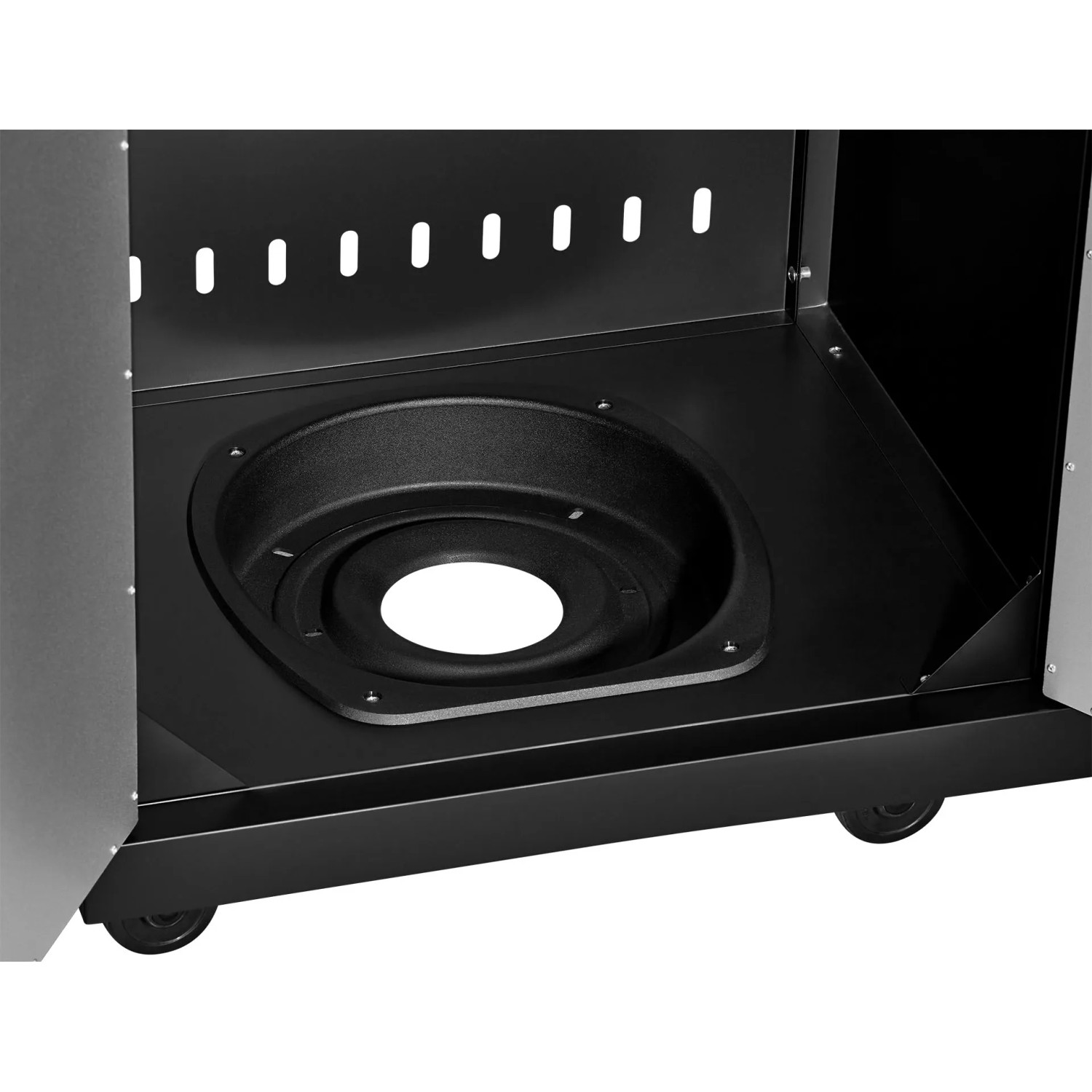 Innenraum des Enders Gasgrill Uniq 3 IK Cruster mit Gasflaschenhalterung.
