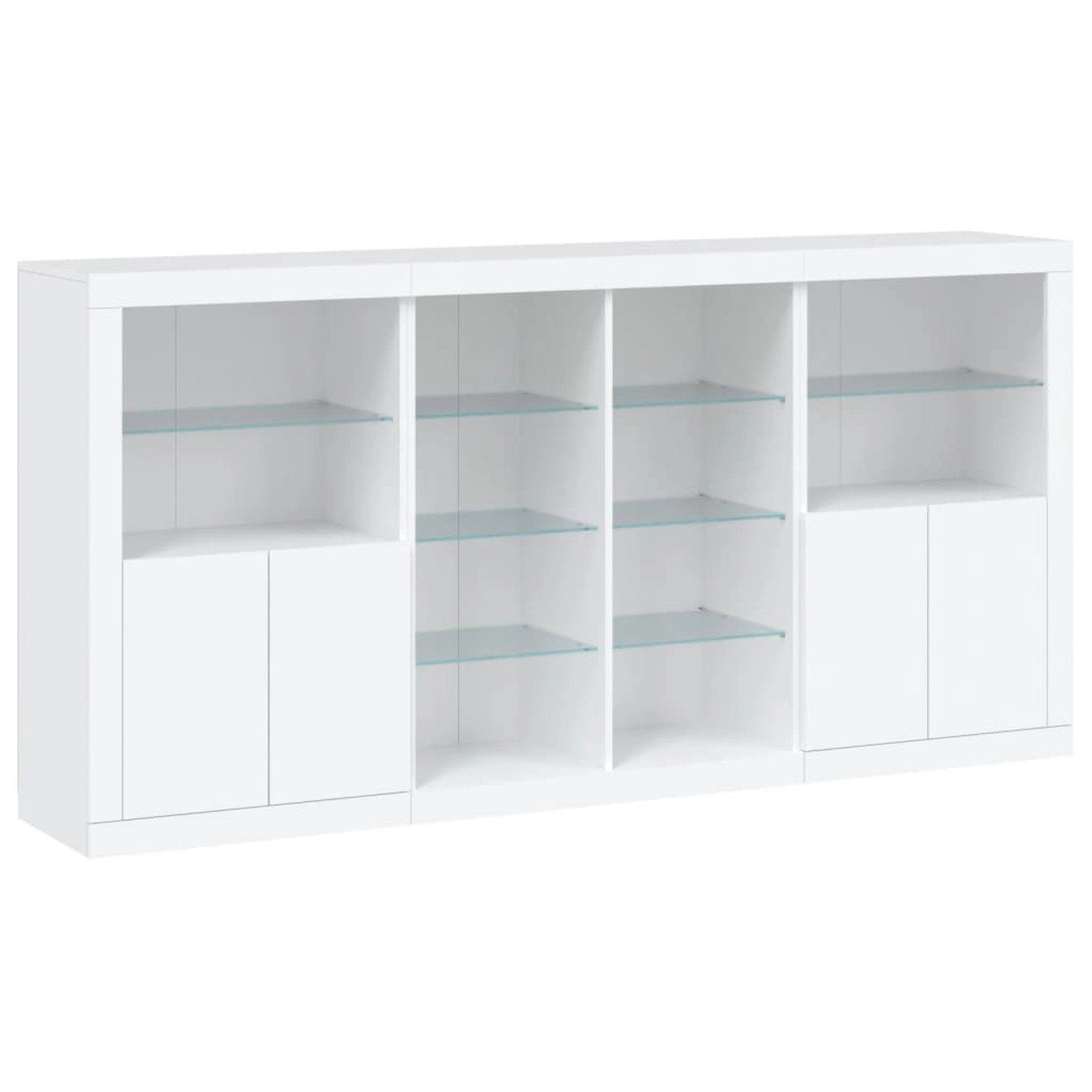vidaXL Sideboard mit LED-Leuchten Weiß 202x37x100 cm 3209184 günstig online kaufen