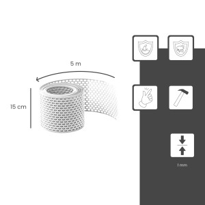Daprona Vogelschutzgitter Lüftungsband PVC 5m x 150mm Weiß Belüftung