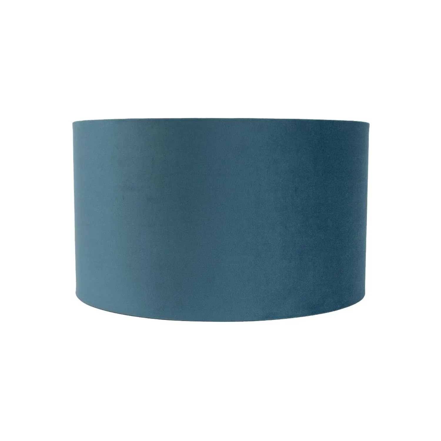Blauer QAZQA Samt Lampenschirm 35x20cm mit goldener Innenseite.
