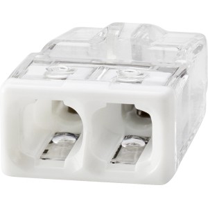 Wago Verbindungsklemme, 2-polig, transparent/weiß, für Leiter bis 2,5mm².
