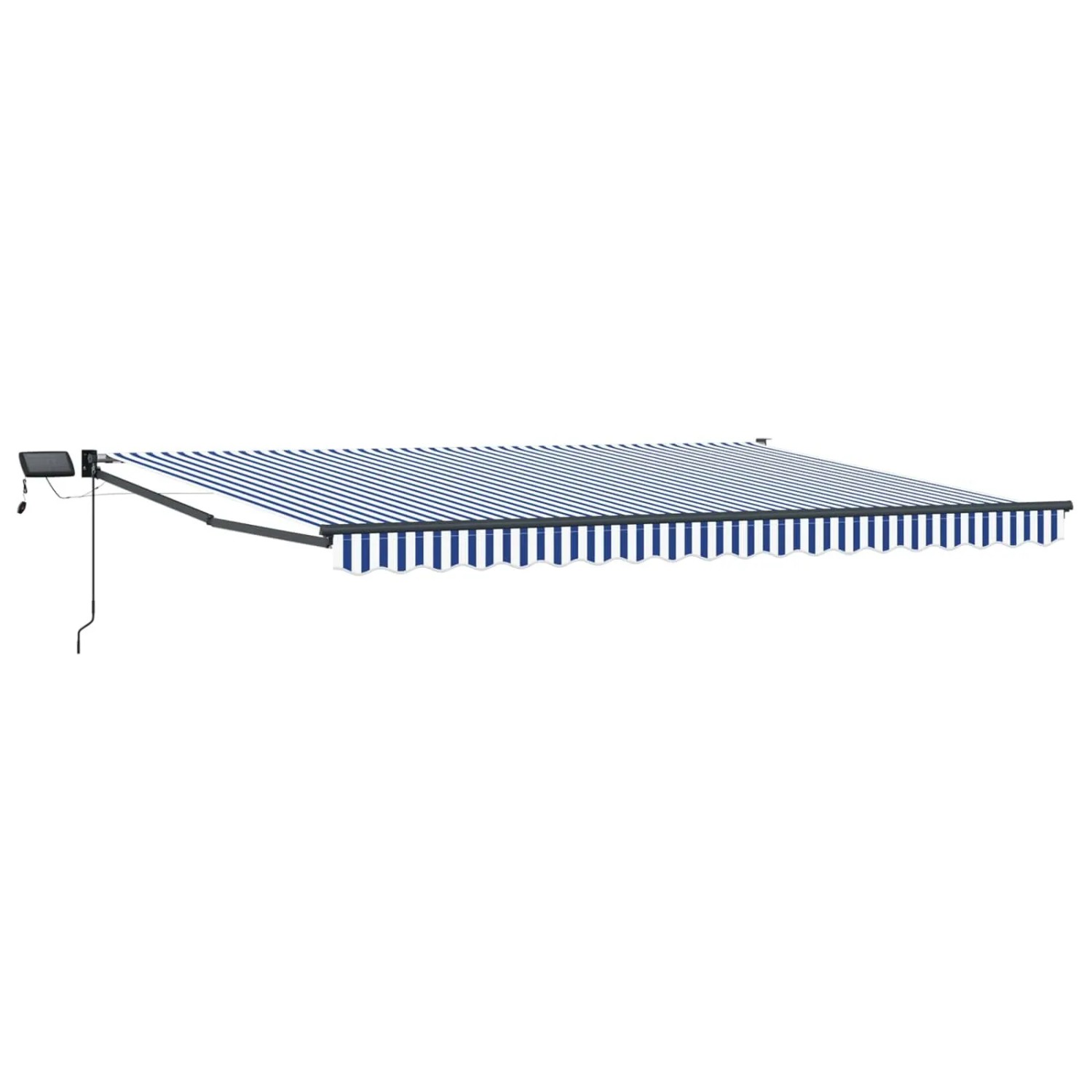 vidaXL Manuelle Gelenkarmmarkise mit LEDs Blau und Weiß 4,5 x 3 m 3419474