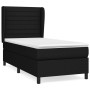 Schwarzes vidaXL Boxspringbett 90x190 cm mit Matratze und Kopfteil.