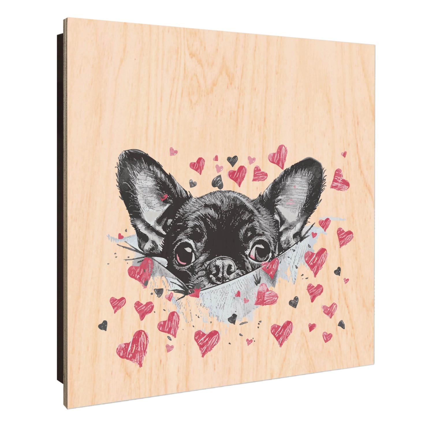 Banjado Schlüsselkasten Holz 30x30cm Schwarz Scharnier Rechts 50 Haken Desi günstig online kaufen