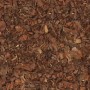 Rotbrauner Kiefer Rindenmulch, grob gehäckselt, als Bodenabdecker für den Garten.
