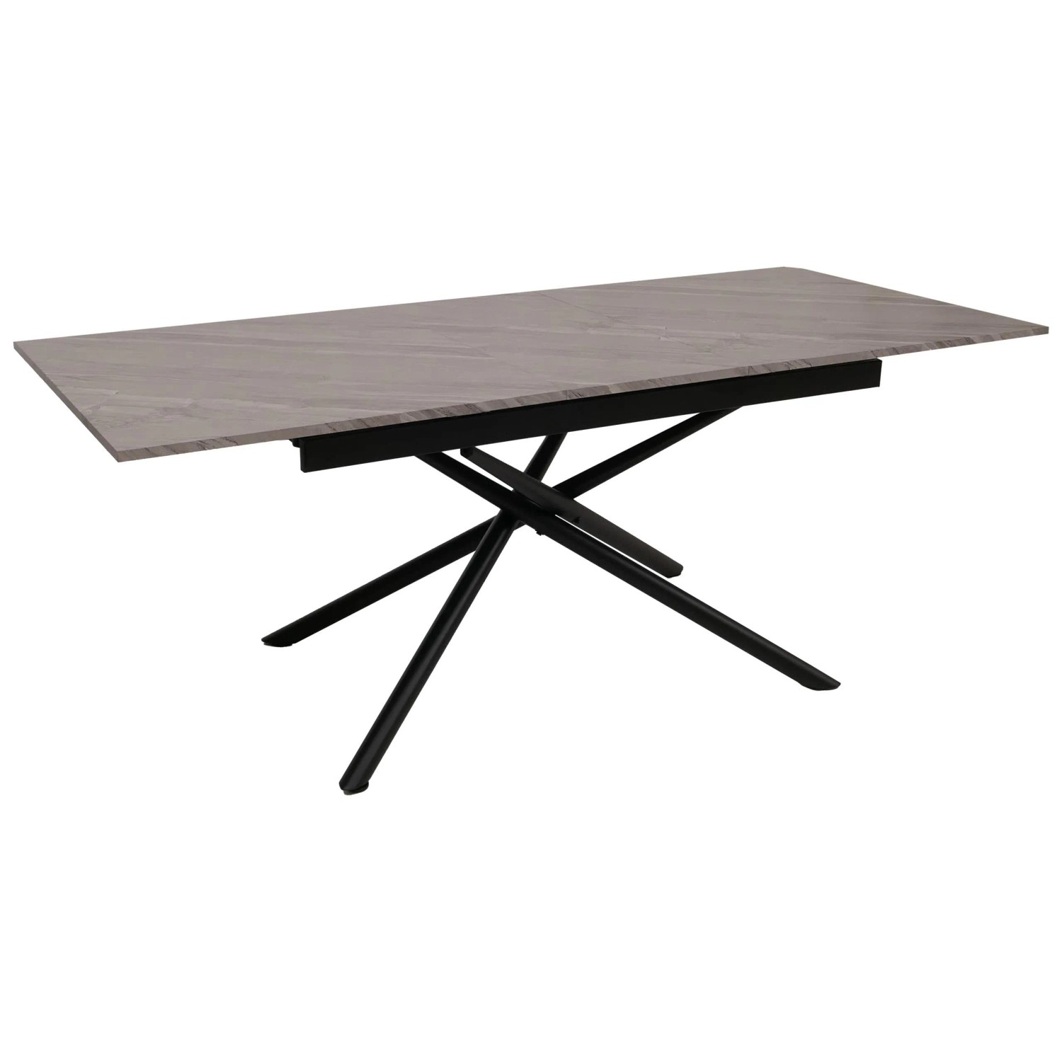 MCW Esszimmertisch O57 Marmor-Optik Grau 160-200x90cm