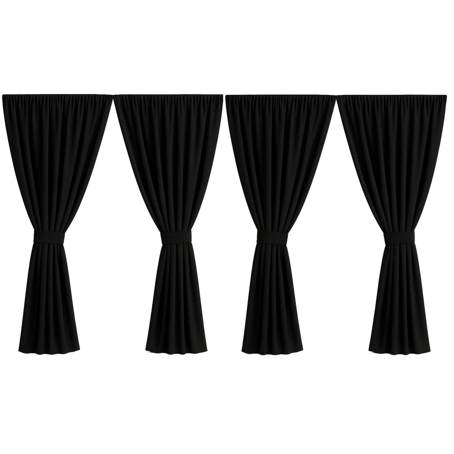 Setgarden Curtain Garden Outdoor Vorhang    4 x 155 × 200 cm – Balkon Vorhang 1tlg Schwarz