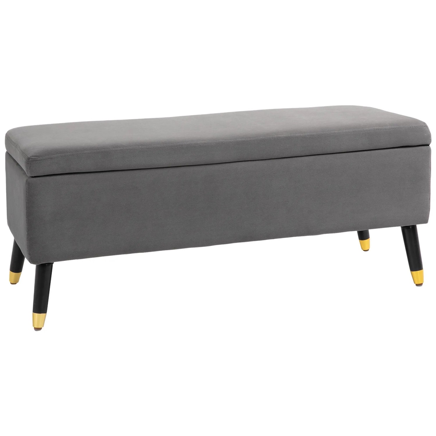 HOMCOM Sitzbank mit Stauraum Metall Schaumstoff Kohlegrau 110 x 43 x 45 cm
