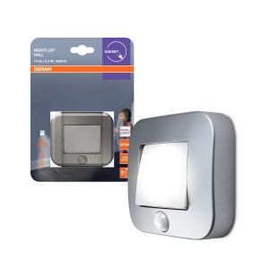 Osram LED-Nachtlicht Nightlux Hall, silberfarben, mit Bewegungssensor. Ideal als Orientierungslicht.