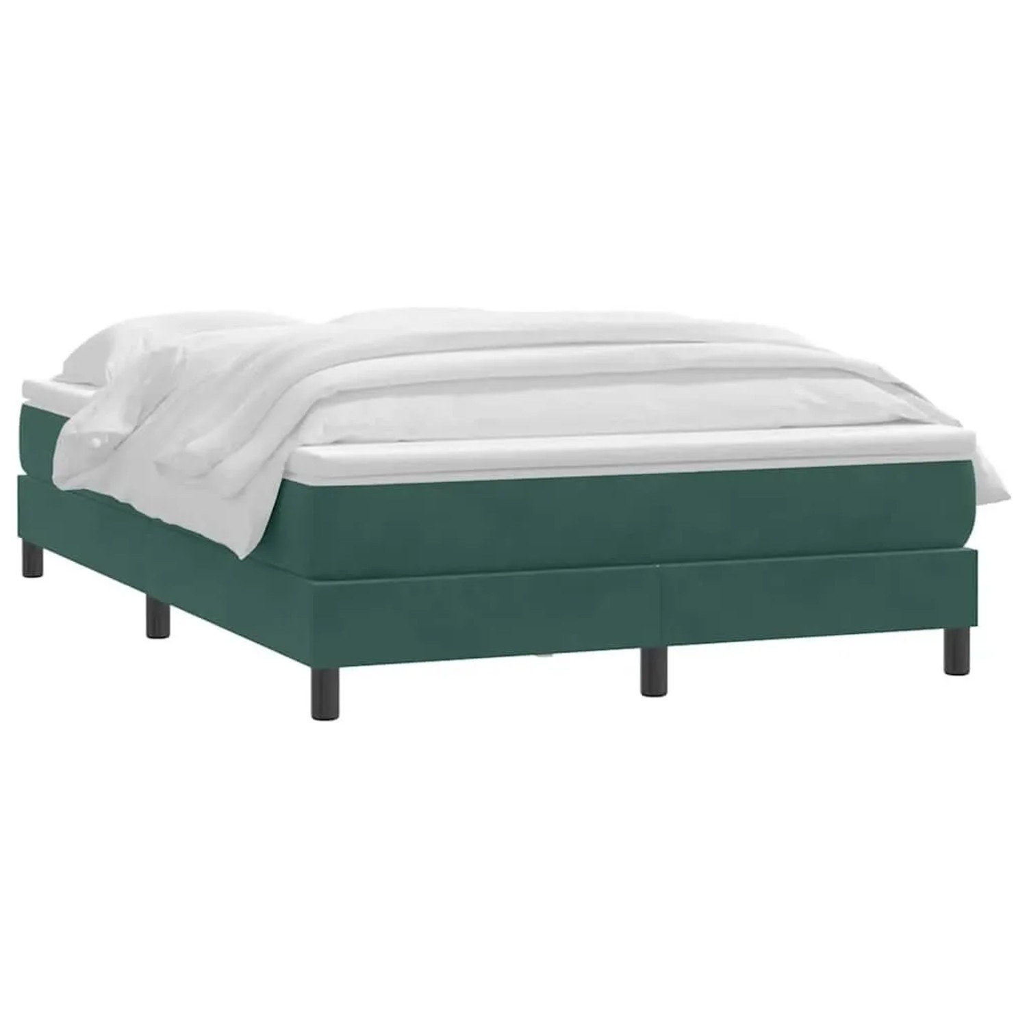 vidaXL Boxspringbett mit Matratze Dunkelgrün 160x210 cm Samt 3315930 günstig online kaufen