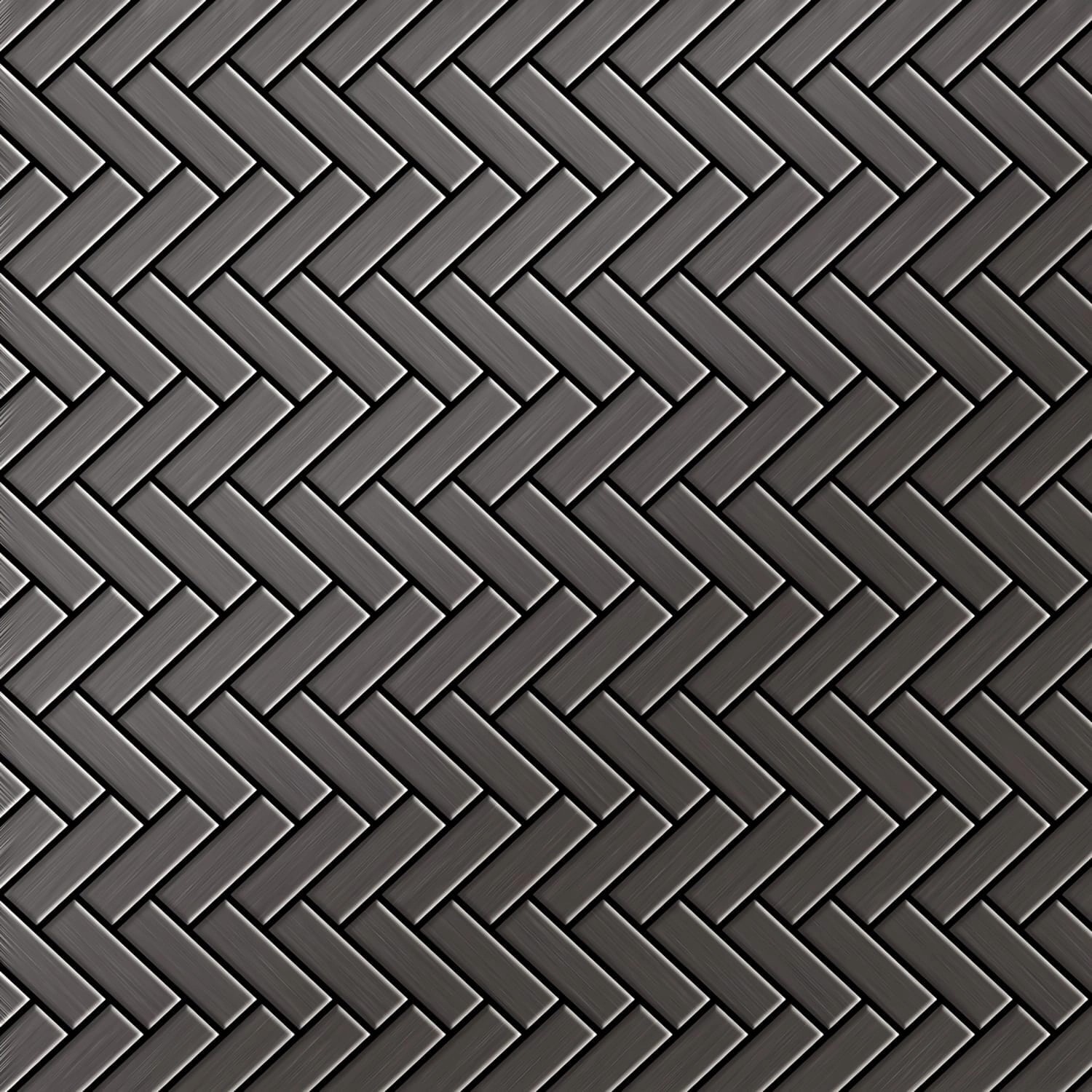 ALLOY Mosaik Fliese Massiv Metall Titan Hochglanz Dunkelgrau 1,6mm Herringb günstig online kaufen