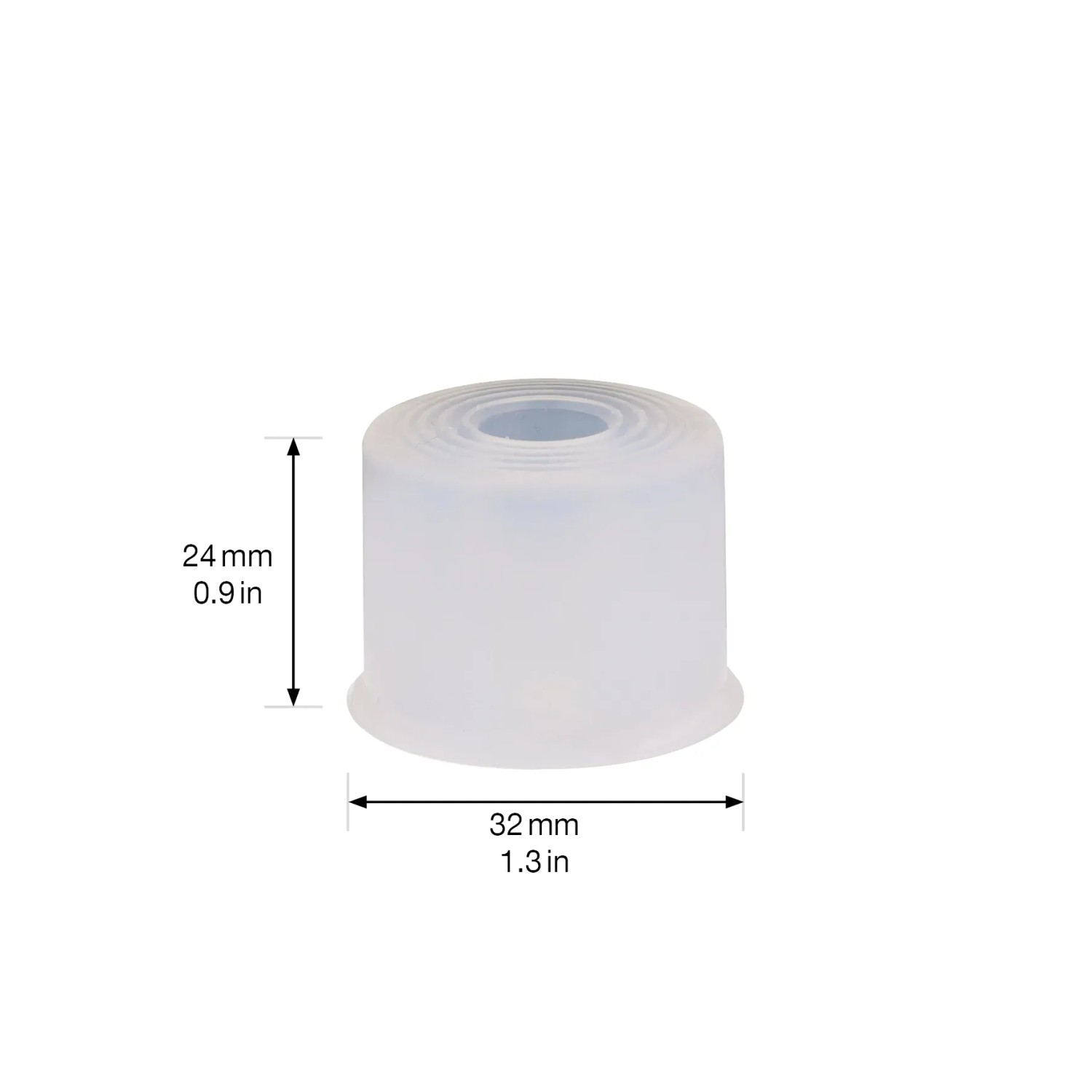 Wagner Vulkano Türstopper, transparent, Gummi, Ø 35 mm x 25 mm. Boden- oder Wandmontage.