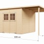 Bertilo Elementgartenhaus Alster 4 Plus XL aus Holz mit Unterstand, Maße 385x239cm