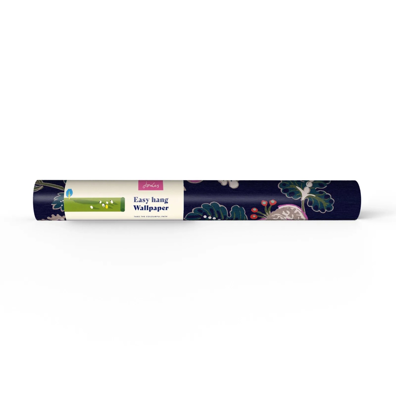 Rolle Joules Vliestapete Vine Cottage Floral Royal Navy Blau mit Blumenmuster.