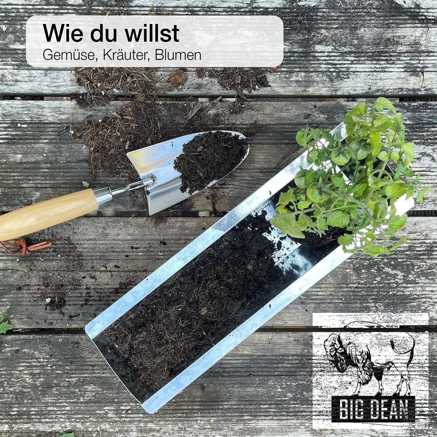 BigDean 10er Set Zink Paletten Blumenkästen Einsatz 38cm Groß Silber Aus Metall Verzinkt Zinkkasten Pflanzkasten Balkonkasten Blumentopf Für_6