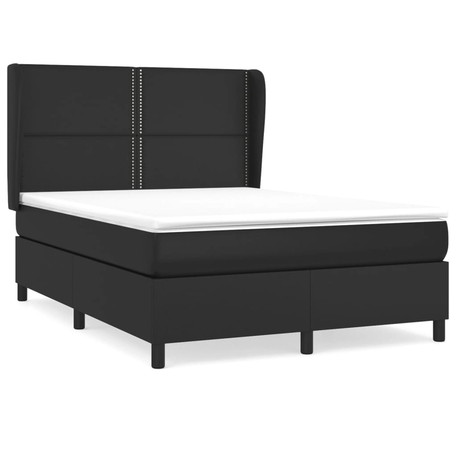 vidaXL Boxspringbett mit Matratze Schwarz 140x190 cm Kunstleder1466706 günstig online kaufen