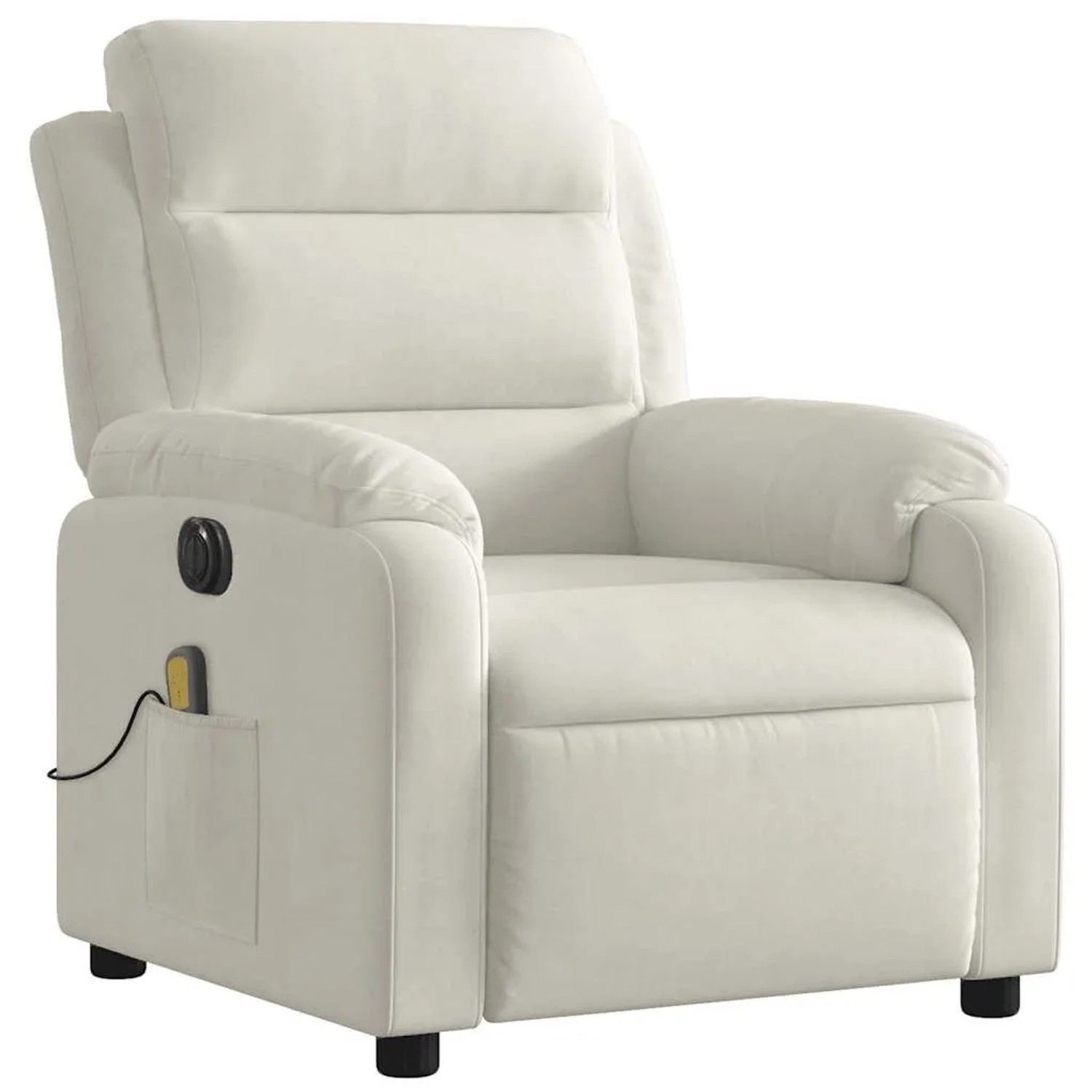 vidaXL Massagesessel Elektrisch Creme Samt 3205090_4