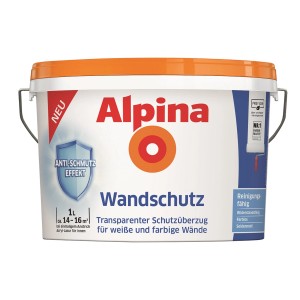 Alpina Schutzanstrich Transparent 1L für Wände, schützt vor Schmutz.