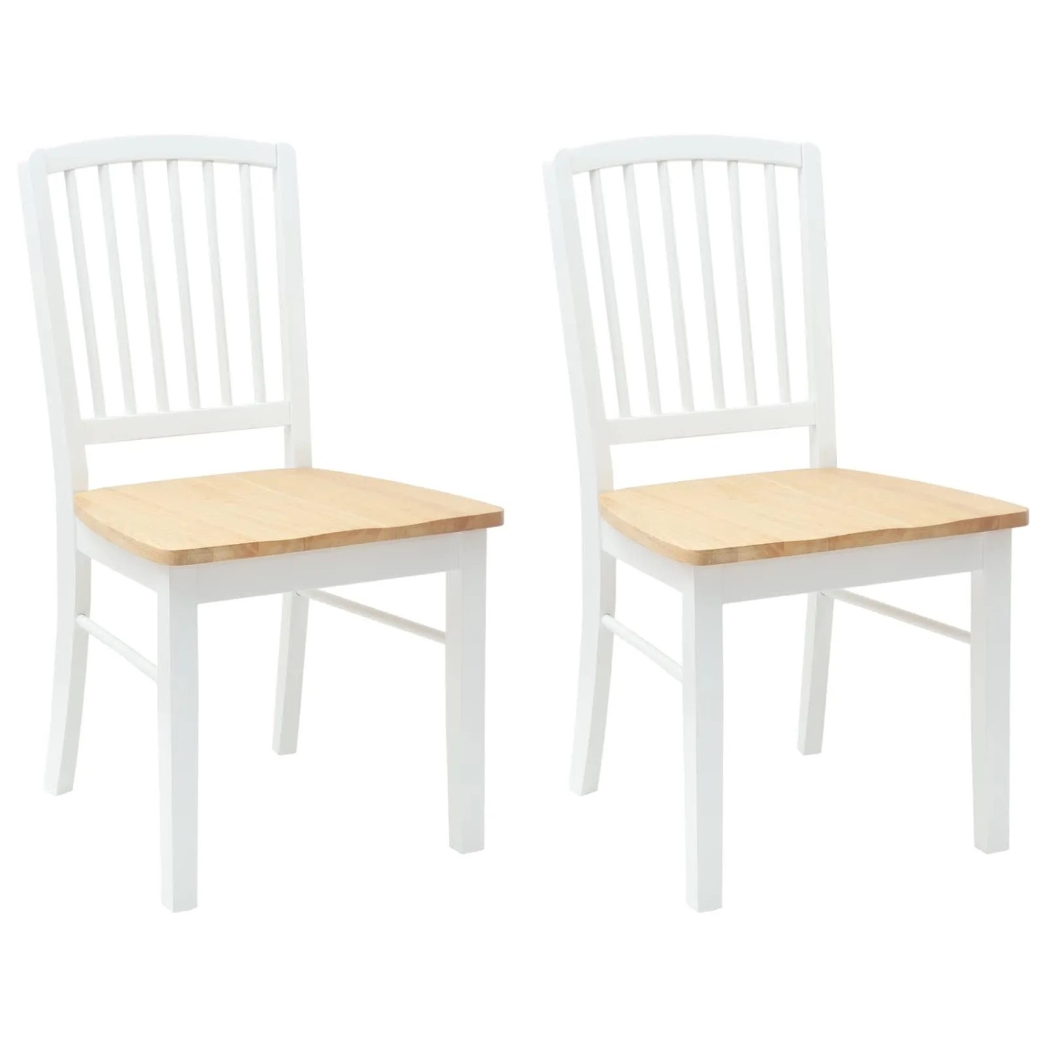vidaXL Esszimmerstühle 2 Stk Weiß 50 x 52,5 x 91 cm Massives Gummiholz 4202 günstig online kaufen