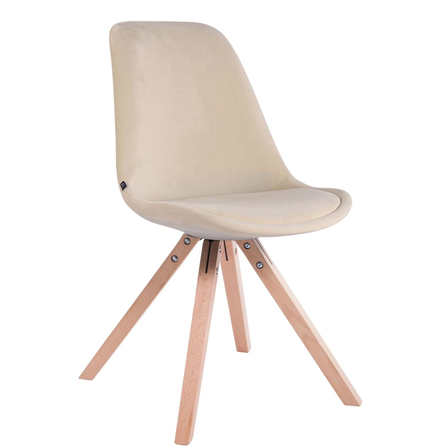 DELUKE Besucherstuhl SYDNEY Samt Creme 48x56x84cm Konferenzstuhl Wartezimmerstuhl Bürostuhl