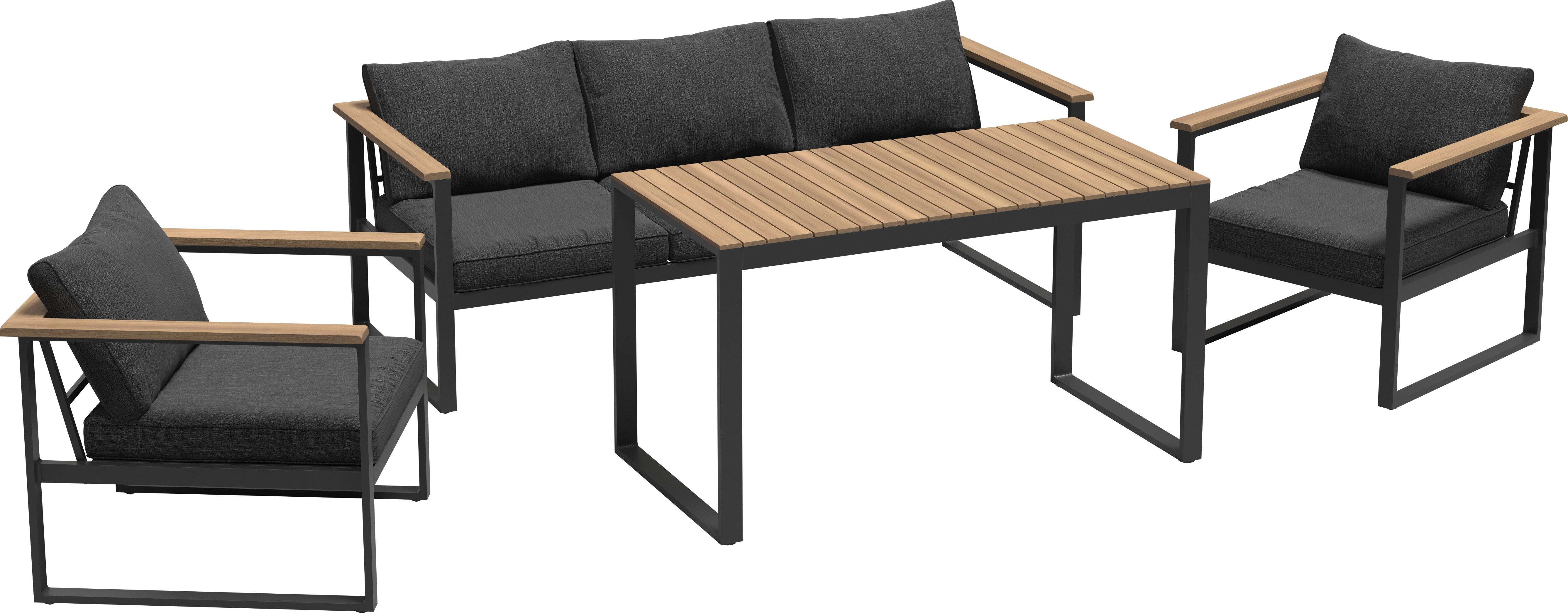 Gartenmöbel-Set Lonepine 4-teilig Aluminium/FSC©-Holz Anthrazit kaufen bei  OBI
