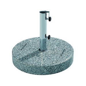 Runder Schneider Granit-Sonnenschirmständer, 30 kg, mit Edelstahlrohr für Schirmstöcke.