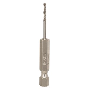 Bosch Holzspiralbohrer Pro Wood HSS, 2 mm, silberfarben. Holzbohrer mit Sechskantschaft.