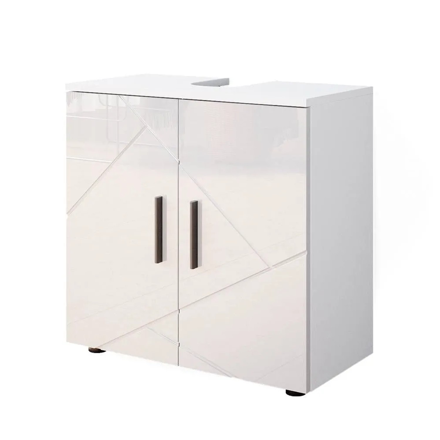 Vicco Waschbeckenunterschrank Irma Weiß Hochglanz 60 x 59